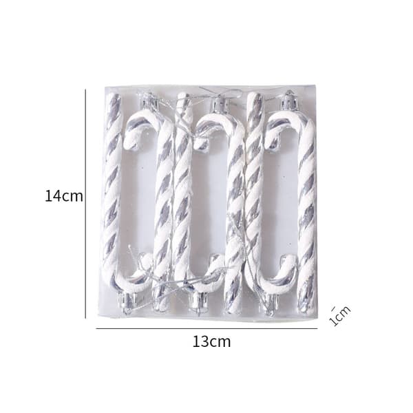 6-13cm Glitter Candy Cane Julepynt/Julekulesett (6 farger)