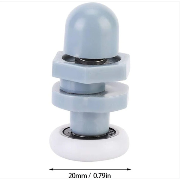8 stk. Holdbare Plast Dørruller Glidebane Rulle Badeværelse Glas Til Udskiftning Dele (20mm)