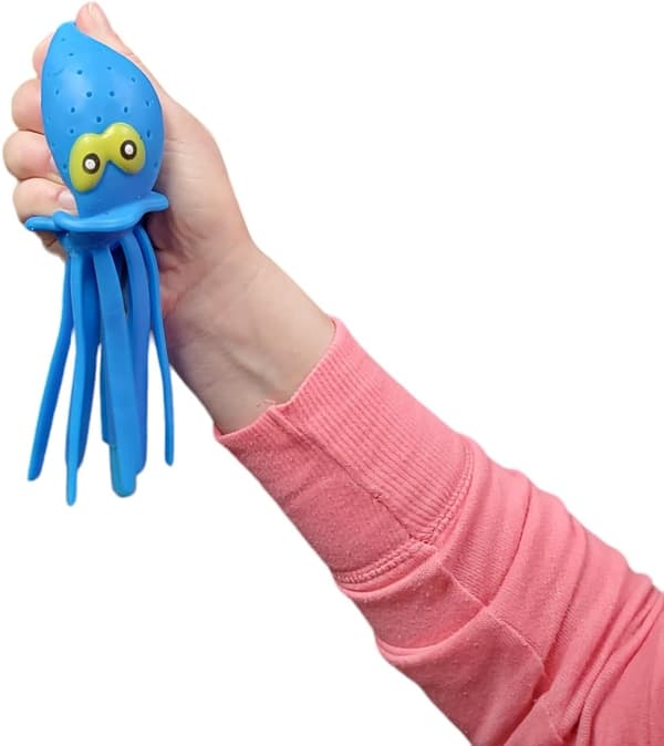 Söta bläckfiskvattenbollar gummimanet (blå)