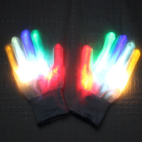 Led Light Up Gloves Multi Color Modes Blinkende hansker