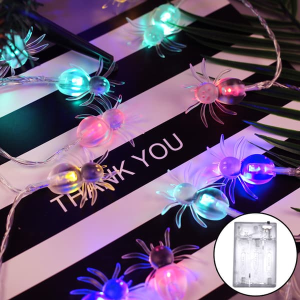 40 LED Farverige Spider String Lights med Indbygget Timer - 20ft