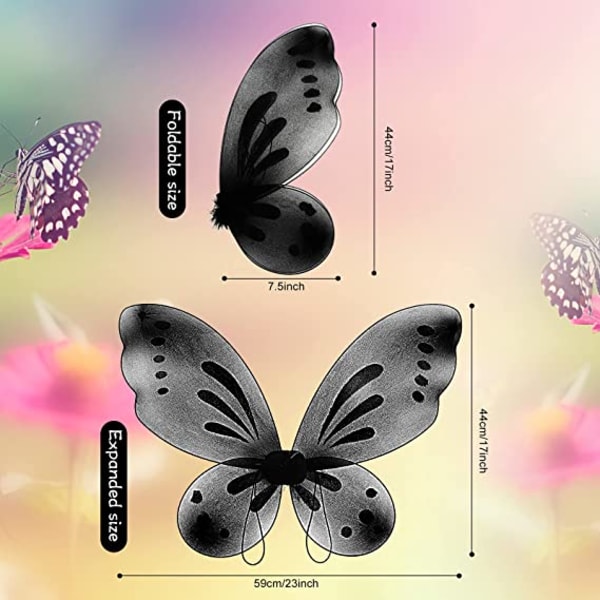 2 delar Fjäril Fairy Wings Butterfly Wing Dress Up