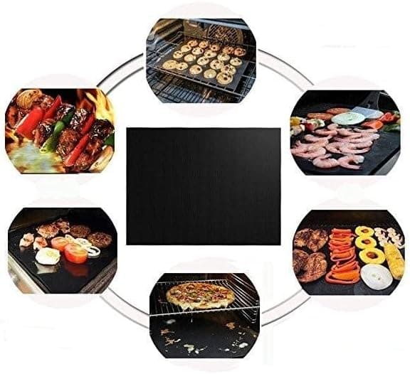 3-pak Grillmåtte, Ovn Måtte, Bagemåtte - Non Stick - 40x33 Sort 3