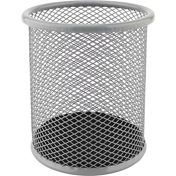 Sølv, diameter 9 cm metallpennholder - rund metallpennholder