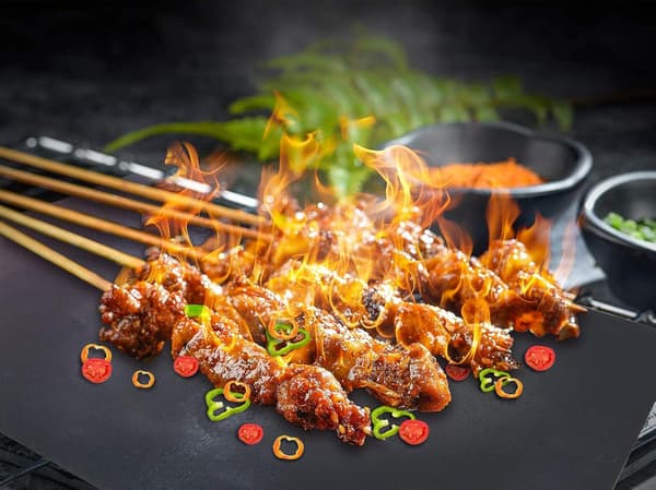 Grillmatte for grilling, grillark 50x40 cm, sett med 5 grillmatter
