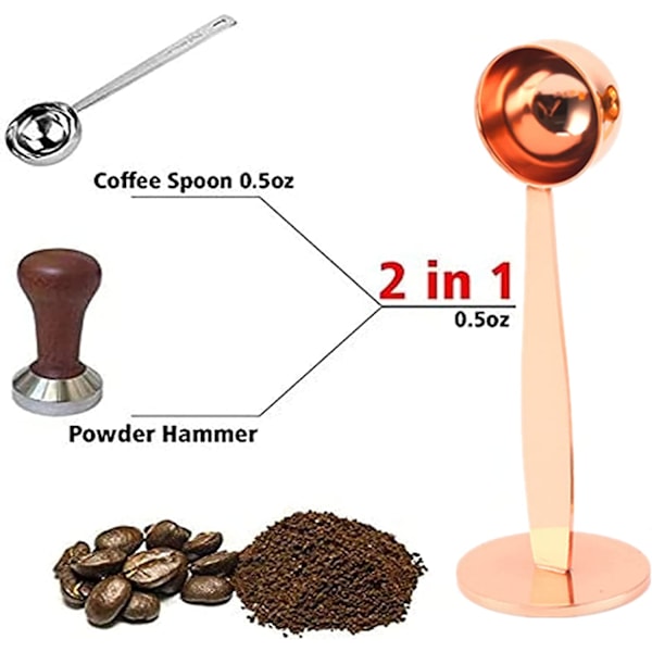 Espressoske og tamper kaffemåleske i rustfrit stål