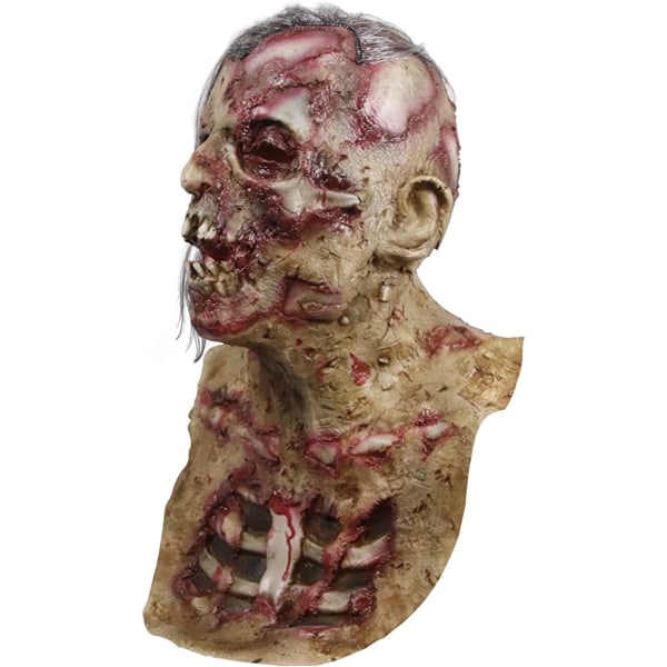 Skræmmende gående monstermaske Dead Zombie Uhyggelig Halloween-kostume