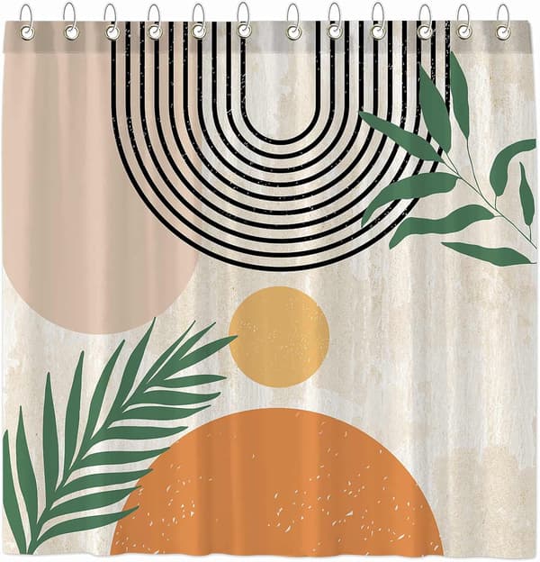 Abstrakt Duschdraperi Boho Arch Sun Beige Modern Minimalis