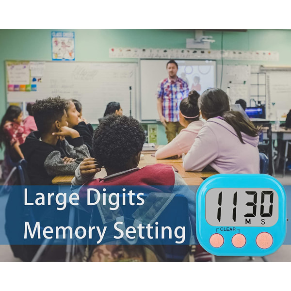 2-pak klasseværelsestimere til lærere Børn Stor magnetisk digital