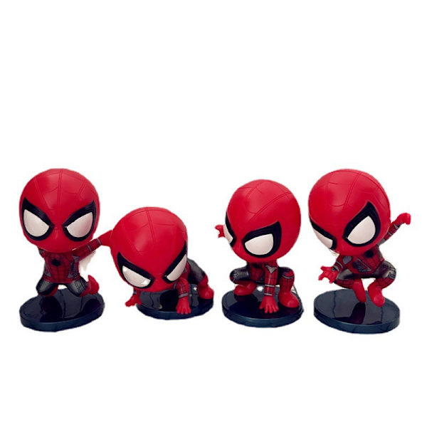 4 stk. Spider-Man bilpynt figurer hånddukker anime