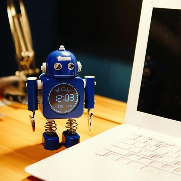 Robot Smart Digital Alarmklokke Temperaturvisning Skrivebord