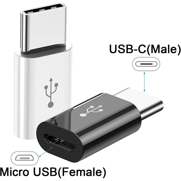 4 stycken USB C-adapter, USB C till Micro USB-adapter Typ C hane till
