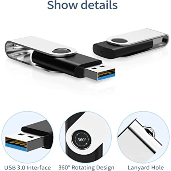 32GB USB 3.0 Flash Drive 5-pak, USB 3.0 Memory Stick med LED