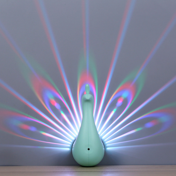 Vegglampe LED Påfugl Projektorlys Fargerike Lys Fjernkontroll
