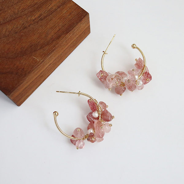 Vintage Yard Wind Natural Pearl Pink Crystal Strawberry Girl