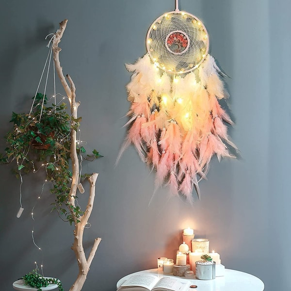 Håndlaget Dream Catcher Feather Dream Catcher Pink Dream Catc