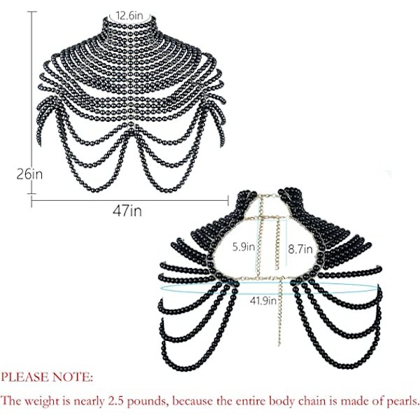 Pärl Body Chain Behå - Fashion Axel Halsband Behå C