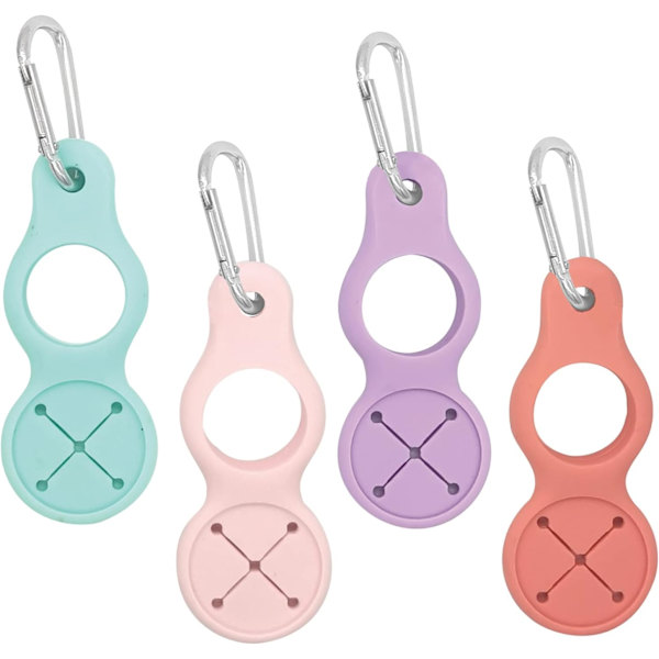 Vattenflaskhållare med handduksögla för barn, silikonvattenflaskhållare med karbinhake för utomhuspromenader och vandring (4-pack)