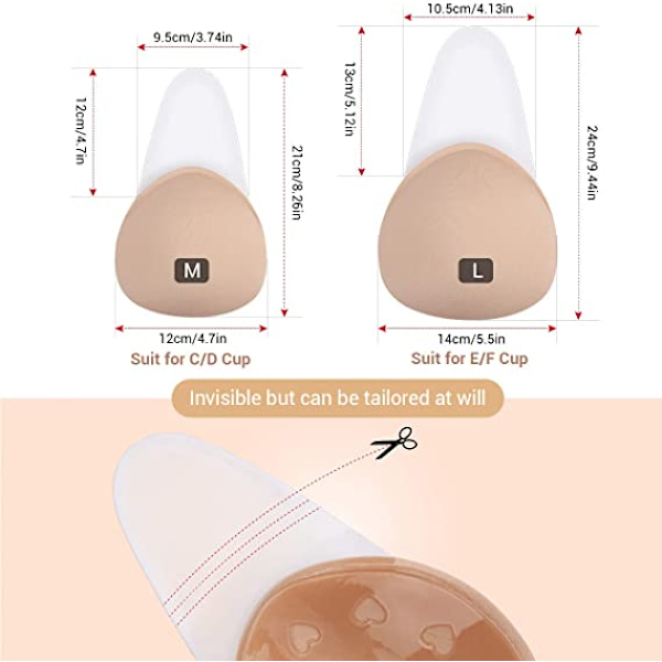 M Strapless usynlig selvklebende BH for kvinner gjenbrukbar Push Up In