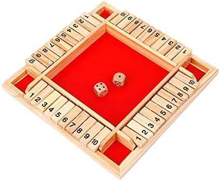 Knowing Wooden Closed Box Game, Shut The Box Game, 4 Player Digit