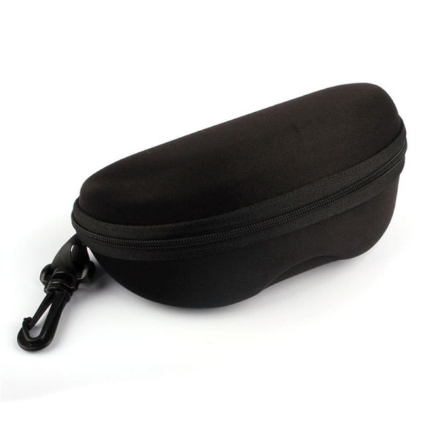 Black-EVA eyeglass case with colorful zipper and non-slip hook B