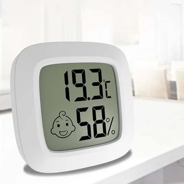 Mini LCD termometer i ét stykke, digitalt termometer hygrometer,