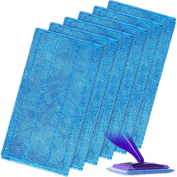 6-pack mikrofiber spray (blå), Swiffer WetJet dammrengöringsmopp P