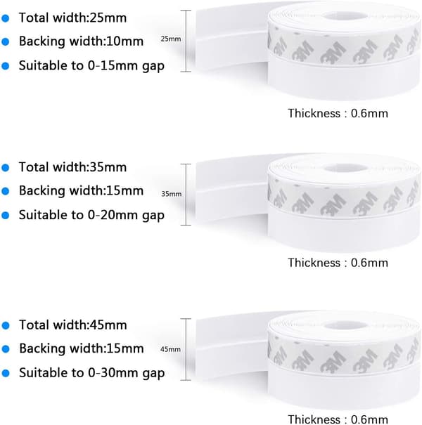 Silikone Dør- og Vindueforsegling 10m (45mm, Grå)