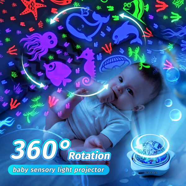 Blå - Natlampe til børn, natlampe til baby, stjernenig i flere dele