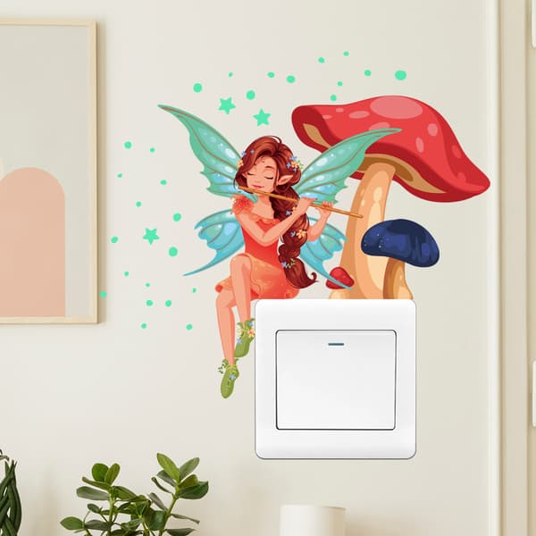 Ny lysende fe sopp klistremerke soverom stue deco