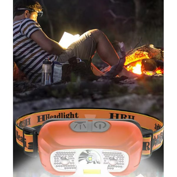 Starkt ljus pannlampa utomhus multifunktionell led