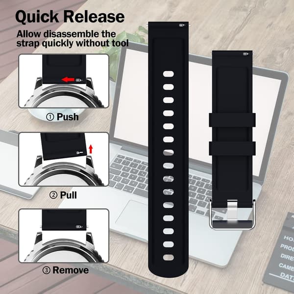 22mm Smartwatch Rem - 2 stk. Silikone Quick Release Remme, Repla