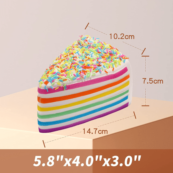 Squeeze Toys Cake Sakte stigende Kawaii Rainbow Squishy Anti-Stress