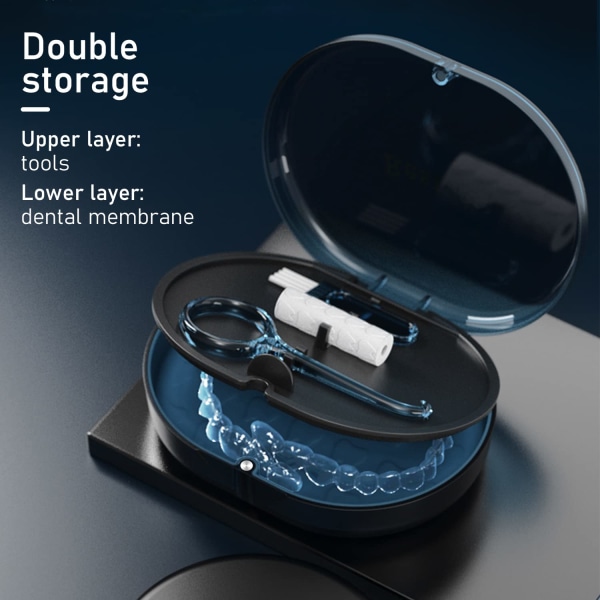1 PACK Retainer Case, Mouth Guard Case med lock, en Lar