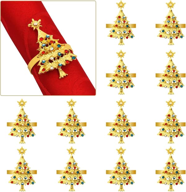 Servettringar Set om 12 Julgransservettringar, Bordsdekoration