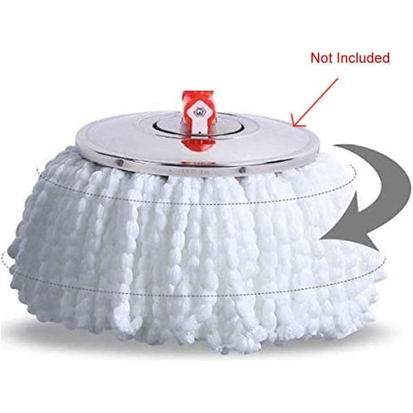 2 Hvide Runde Moppehoveder Tiny Udskiftningsfyld Universal Magic 36