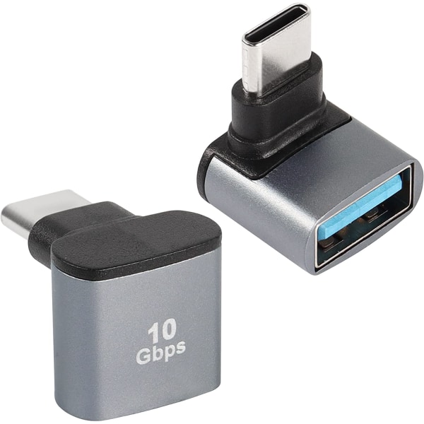 90 graders vinkel USB C til USB 3.1 Adapter OTG 10 Gbps Type C hankøn