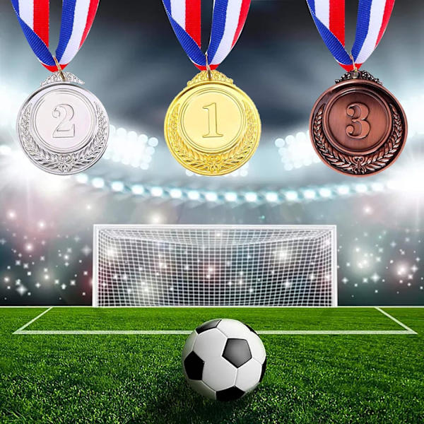 3 stycken brons silver guldmedaljer Högkvalitativa legeringmedaljer Barn Olympisk stil Vinnaremedaljer för sporttävlingar, D