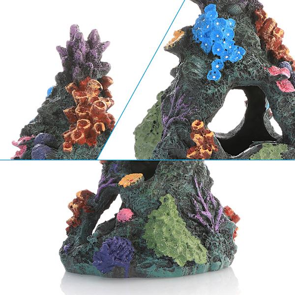 Akvariedekorasjon Korallstein Fjellhule Betta Fiskeornament