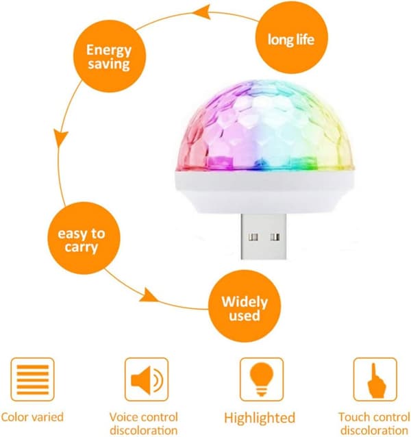 USB Mini Disco Ljus, Scen DJ Ljus,Boolian, Magic Ball Ljus
