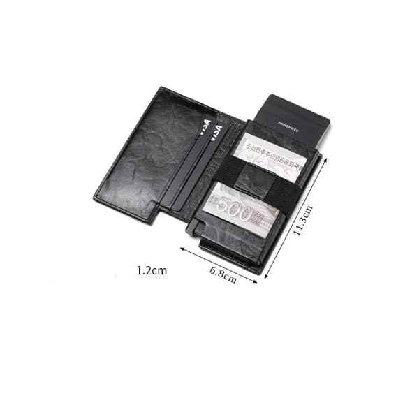 Mænd - sort kortholder Anti Hacking RFID Bifold læderpung