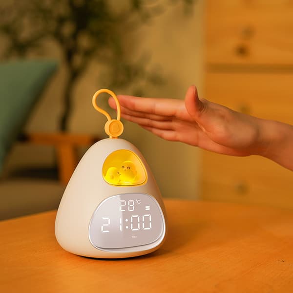 Fågelbo Tid Alarmklocka USB Laddningsbar Timer LED Ljus