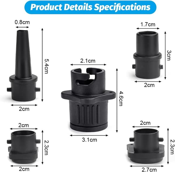 4-delt adaptersett for oppblåsing - Adapter for kajakkpumpe - Luftventil