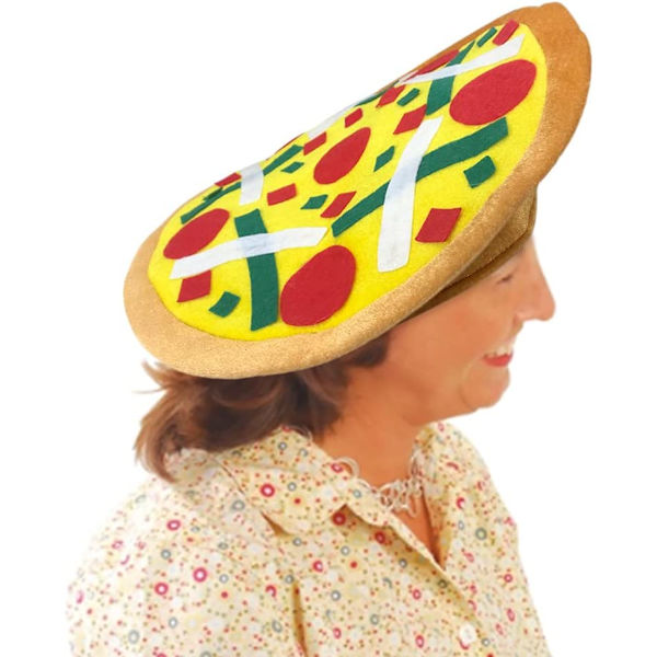 Hauska pizzalakki, 1 kpl, hauskat Halloween-asusteet, pizza