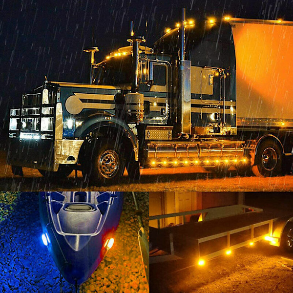 2 st LED-sidomarkeringsljusindikatorer Lastbil Släpvagn Lorry Båt L