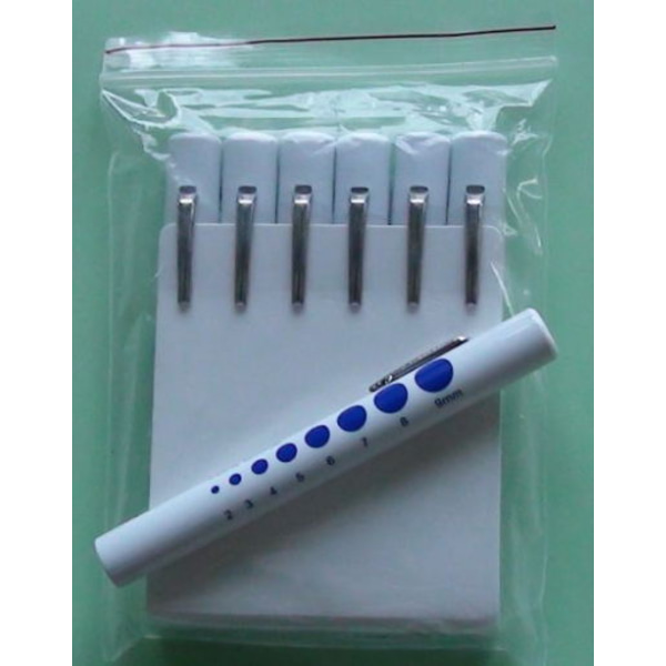 Timesco engångs-penna fackla med pupillmätare, 6-pack