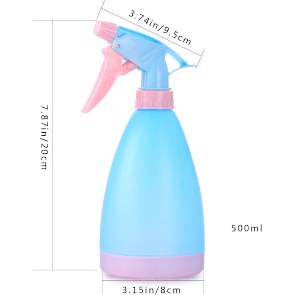 2 st 500 ml sprayflaska för växter, tomma plastflaskor för vatten, Vac