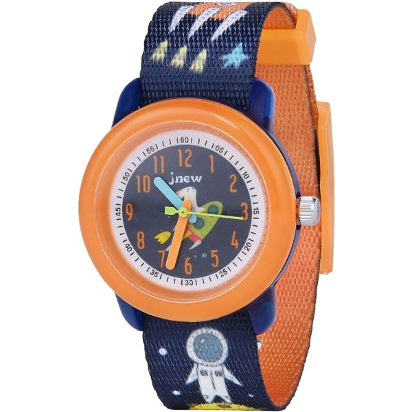 (Cosmic Star Orange) Barnklocka, Analog Klocka för Pojkar och Flickor,