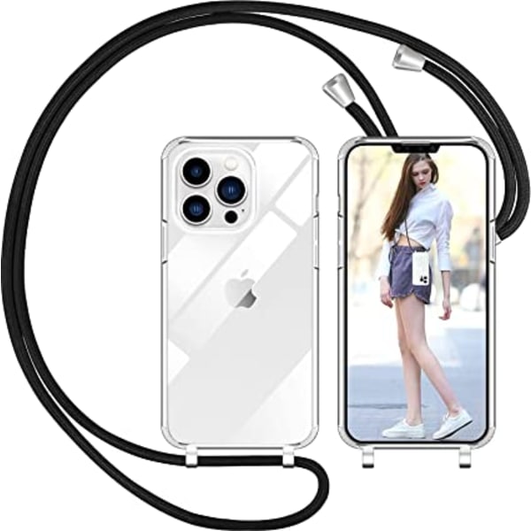 Nupcknn Kaulakoru Kotelo iPhone 13 Prolle, Läpinäkyvä Kotelo