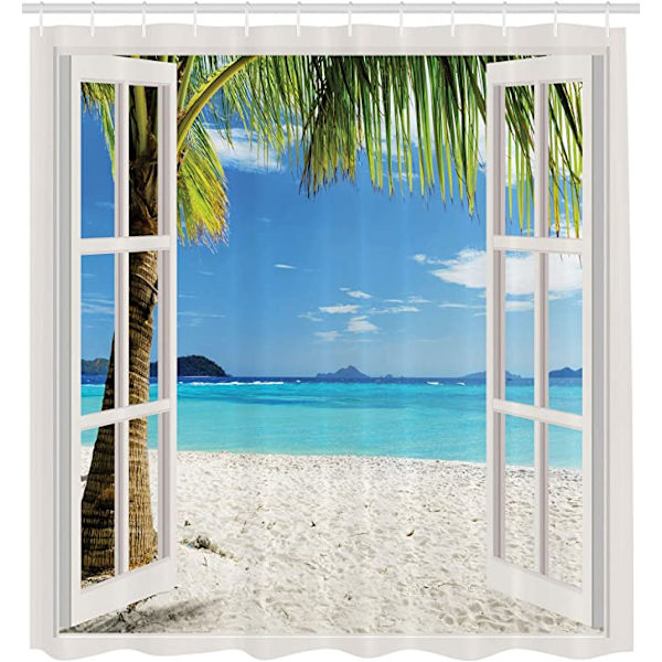 Strand Polyester Bruseforhæng (180*200cm), Palm Beach Tropical